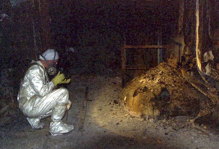 The elephant’s foot at Chernobyl, 1996